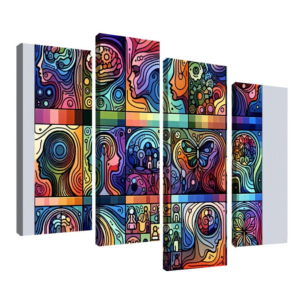 Awakening Awareness Mental Health Advocacy Through Art Multi-panel Paintings