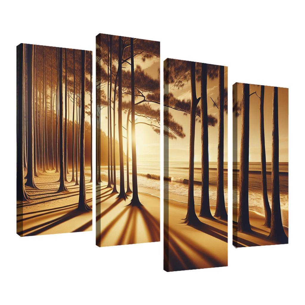 Whispering Pines Forest Meets Shore Abstract Paintings Frame