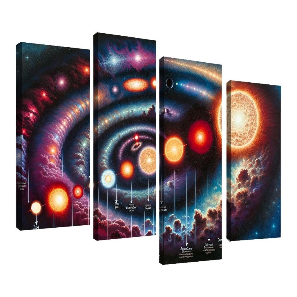 The Life Cycle Of Stars From Nebula To Supernova Abstract Paintings Frame