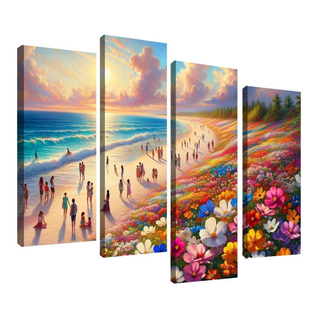 Wildflower Beach Natural Flora Haven Oil Paintings Frame