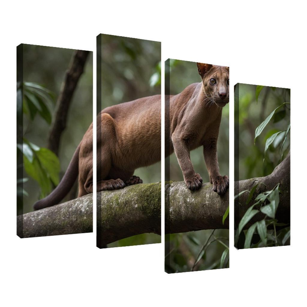 The Unique Fossa In Madagascar's Forests Framed Paintings