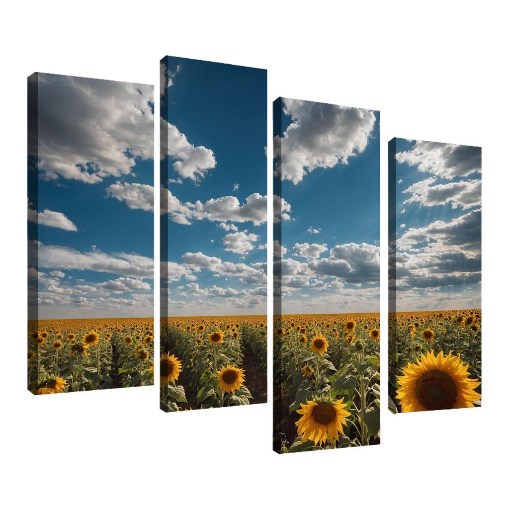 The Radiant Fields Of Golden Sunflowers Oil Paintings Frame
