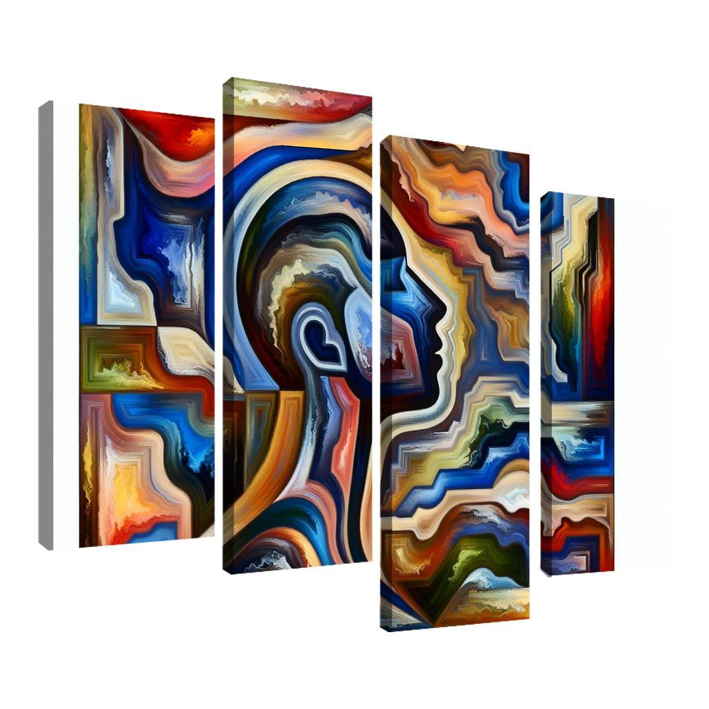 Invisible Battles Advocating for Chronic Illness Awareness 4 Piece HD Canvas Wall Art-Original Frame