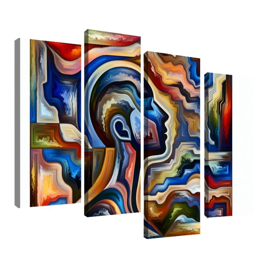 Invisible Battles Advocating for Chronic Illness Awareness 4 Piece HD Canvas Wall Art-Original Frame