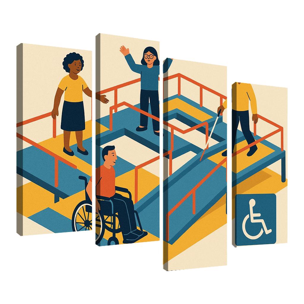 Bridges To Inclusion In Disability Awareness Art Canvas Paintings Frame