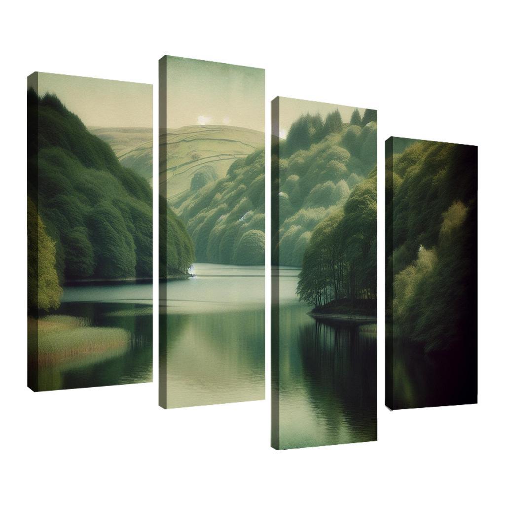 The Serene Vista Of Calm Lake Custom Paintings Frame