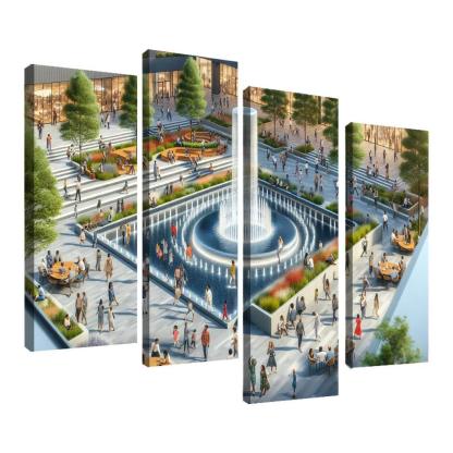 Dynamic Urban Water Features Custom Paintings Frame