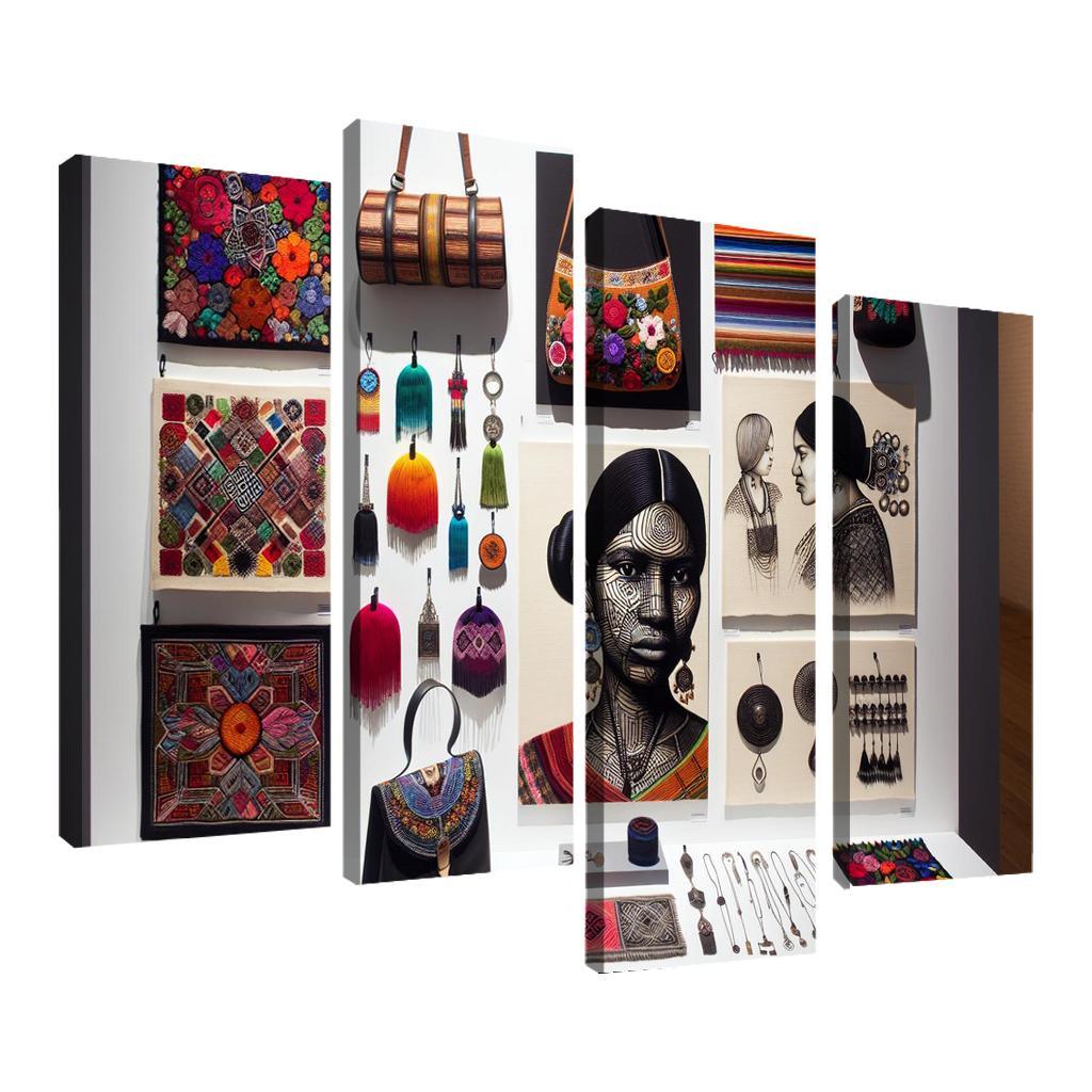 Artisan Craft Handmade Fashion and Accessories 4 Piece HD Canvas Wall Art-Original Frame