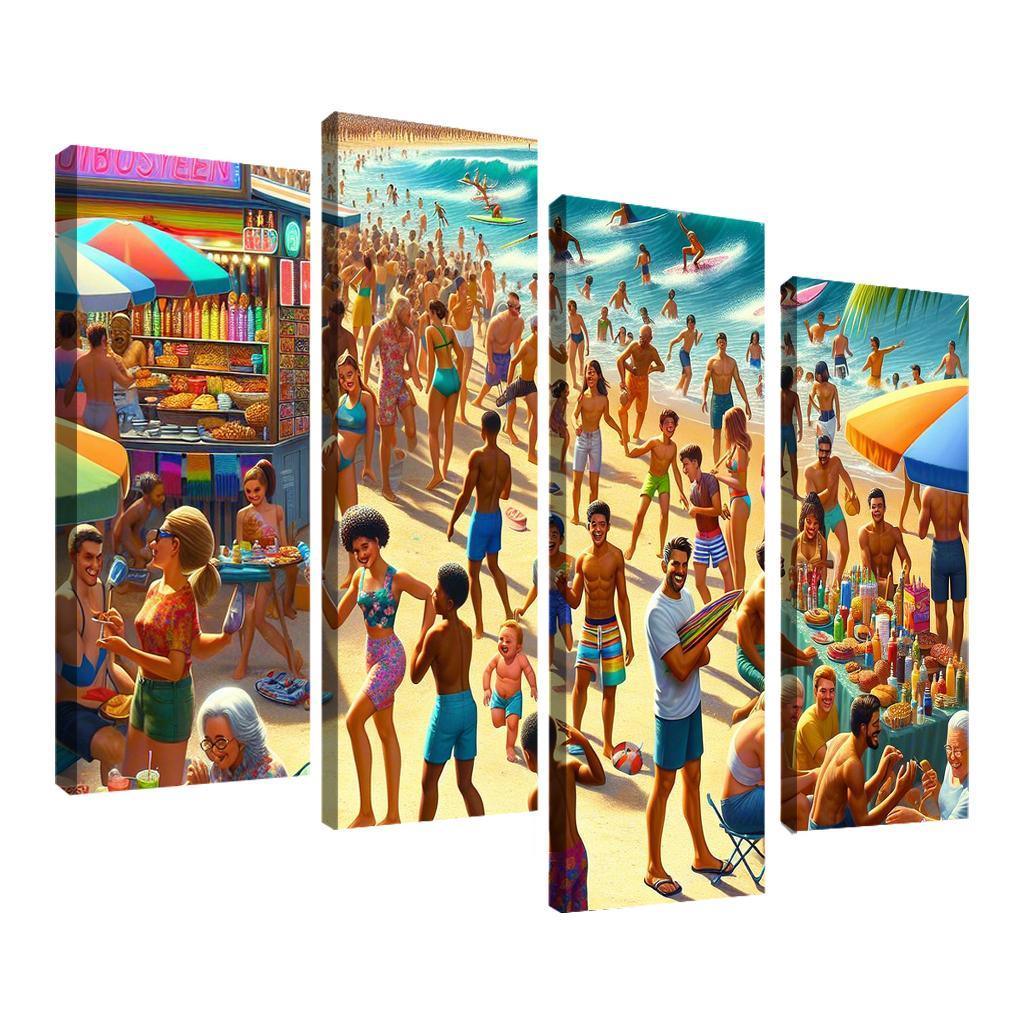 Sunshine Harbor Beach Modern Paintings Frame