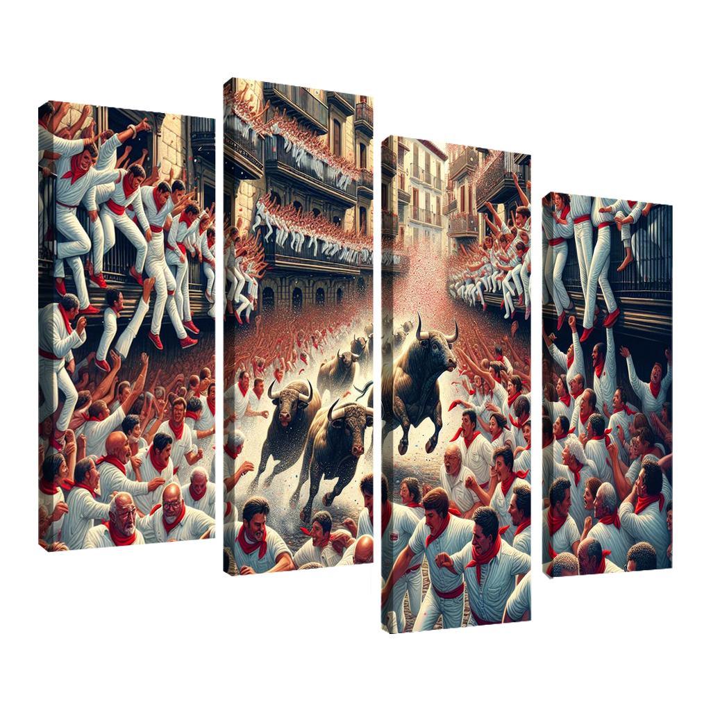 San Fermin Festival - Pamplona Spain Canvas Paintings Frame