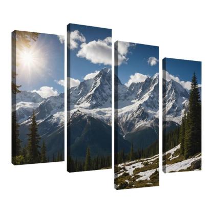 The Grandeur Of Snow-capped Peaks Oil Paintings Frame