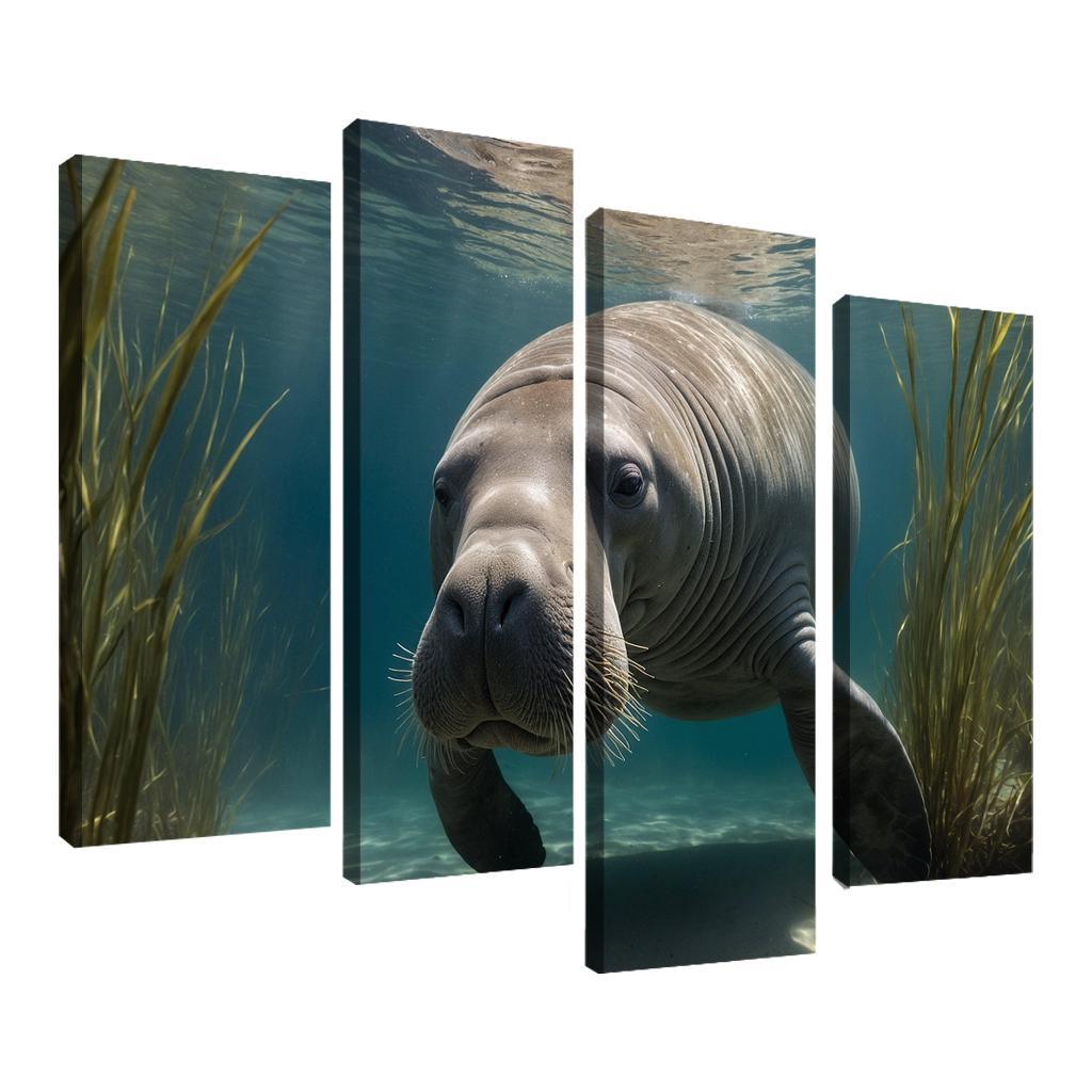 The Graceful Manatee A Gentle Giant Of The Sea Custom Paintings Frame