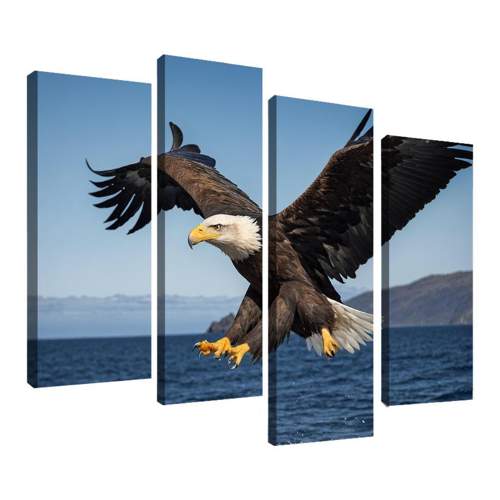 The Majestic Steller's Sea Eagle By The Sea Framed Paintings
