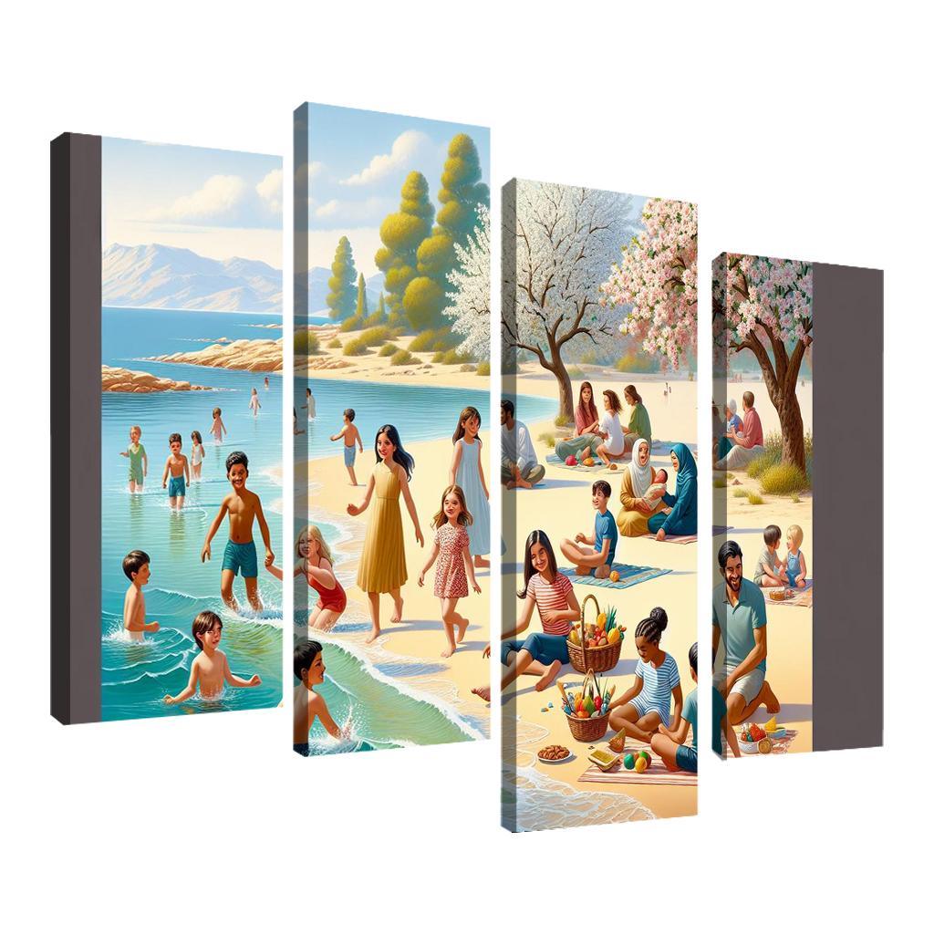 Almond Blossom Beach A Scenic Family Retreat Premium Artwork Frames