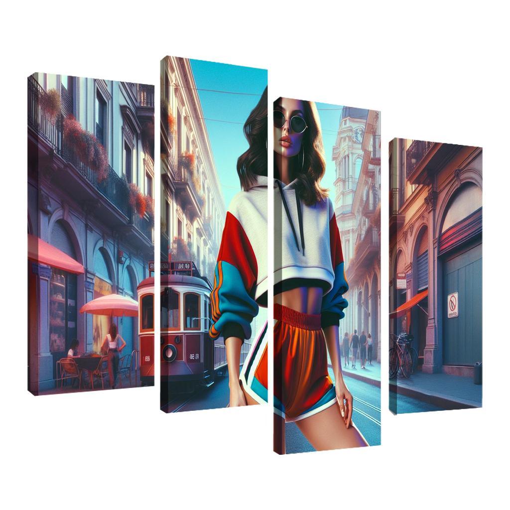 Retro Sport Vintage Athletic Wear Multi-panel Paintings