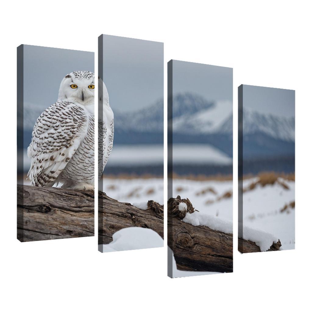 The Regal Snowy Owl Multi-panel Paintings