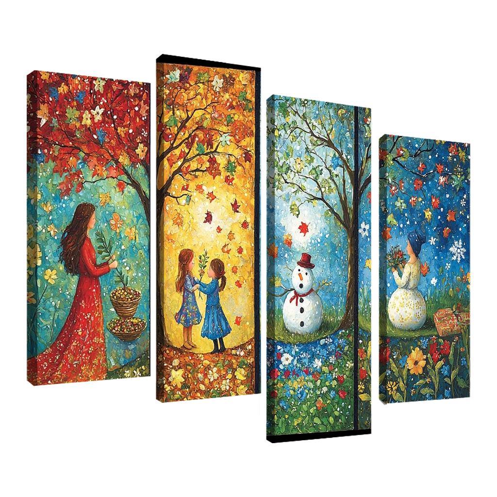 Seasons Of Growth Nurtured By A Mothers Care Custom Paintings Frame
