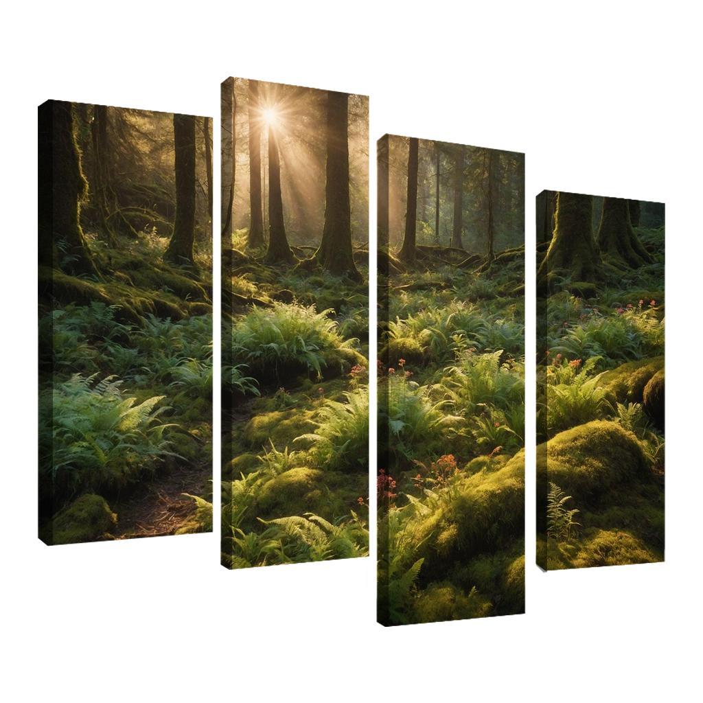 The Luminous Glades Of The Enchanted Forest Multi-panel Paintings