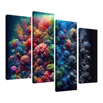 Beneath The Surface Ocean Conservation Awareness Multi-panel Paintings