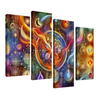 The Alchemy of Emotions 4 Piece HD Canvas Wall Art-Original Frame