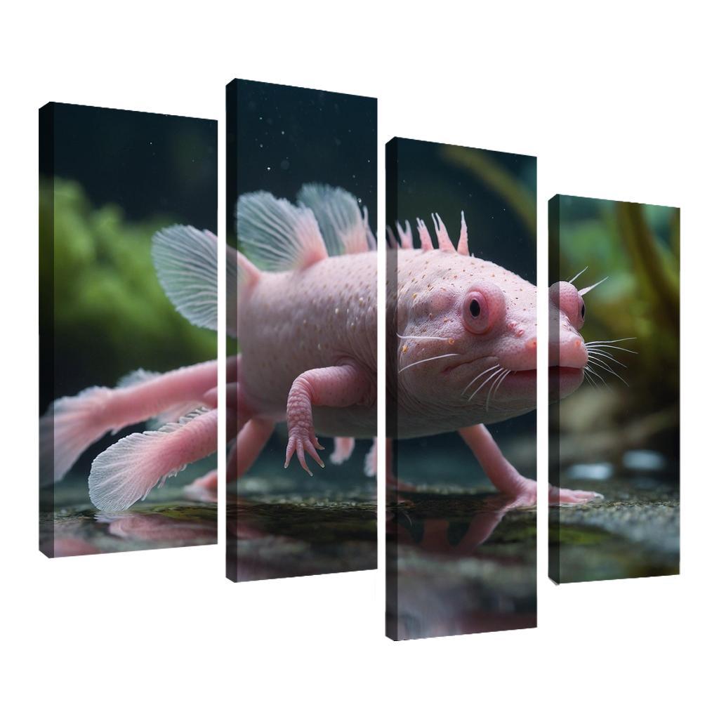 The Mystical Axolotl In A Freshwater Habitat Framed Paintings
