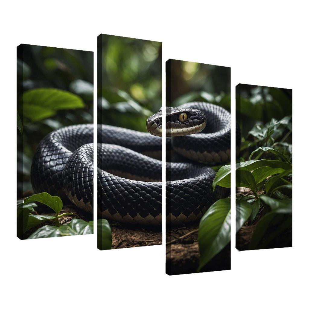 The Striking King Cobra In A Rainforest Setting Framed Paintings
