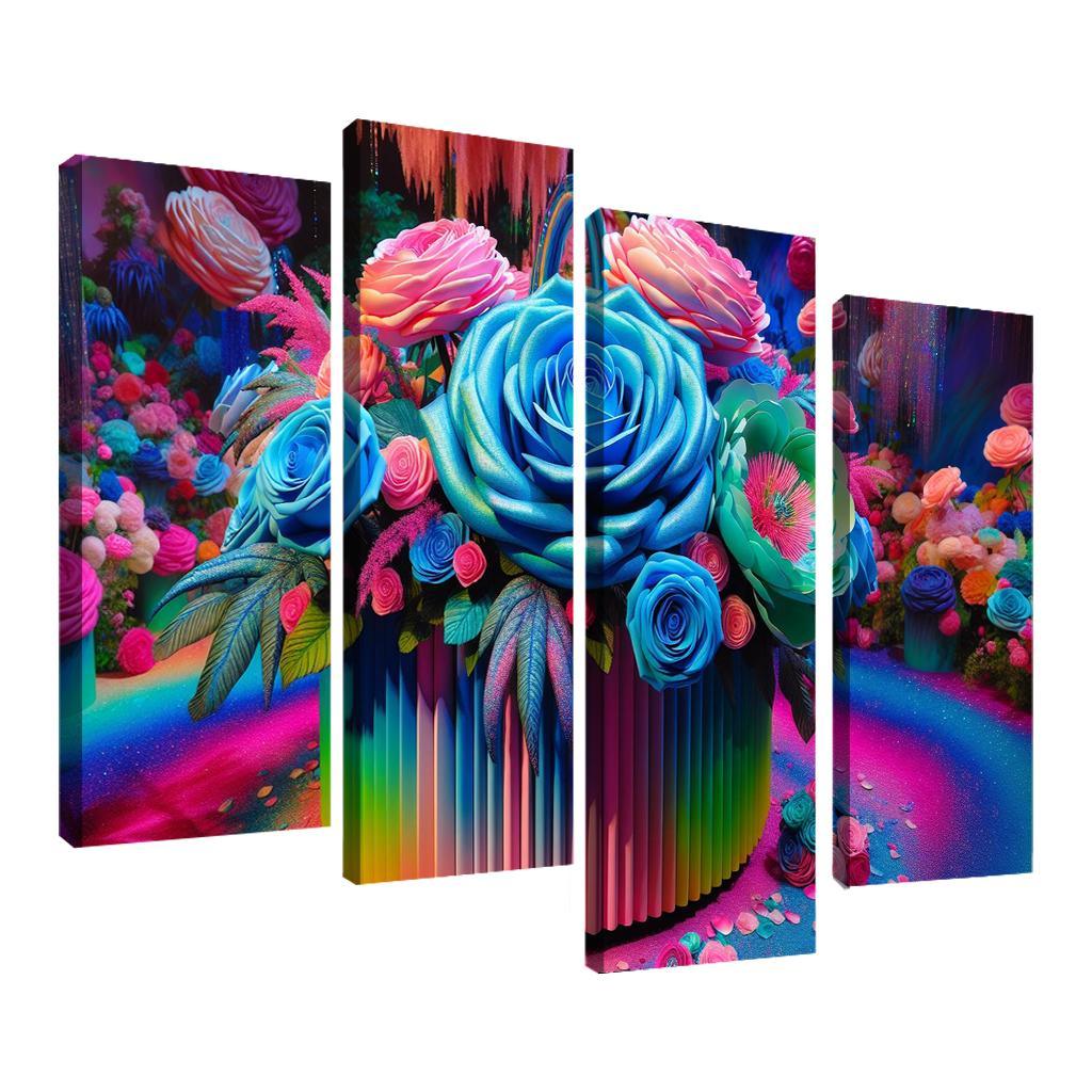 Whimsical Wonderland A Fantasy Floral Journey Modern Paintings Frame