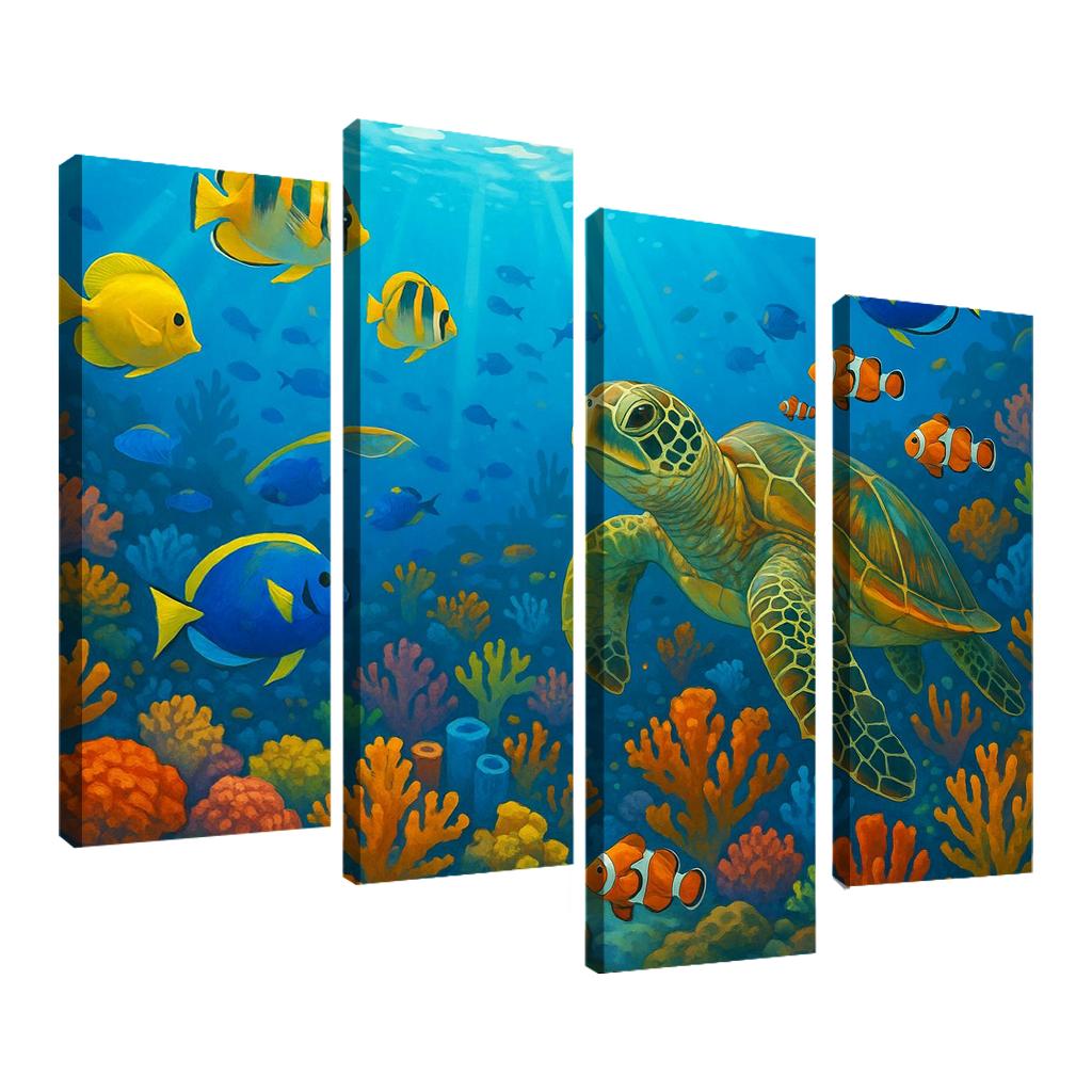 Ocean Wonders - Sea Creatures Exploration Framed Paintings