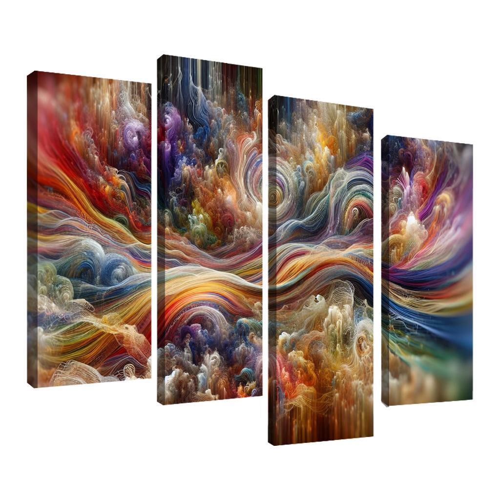Timeless Threads of Memory 4 Piece HD Canvas Wall Art-Original Frame