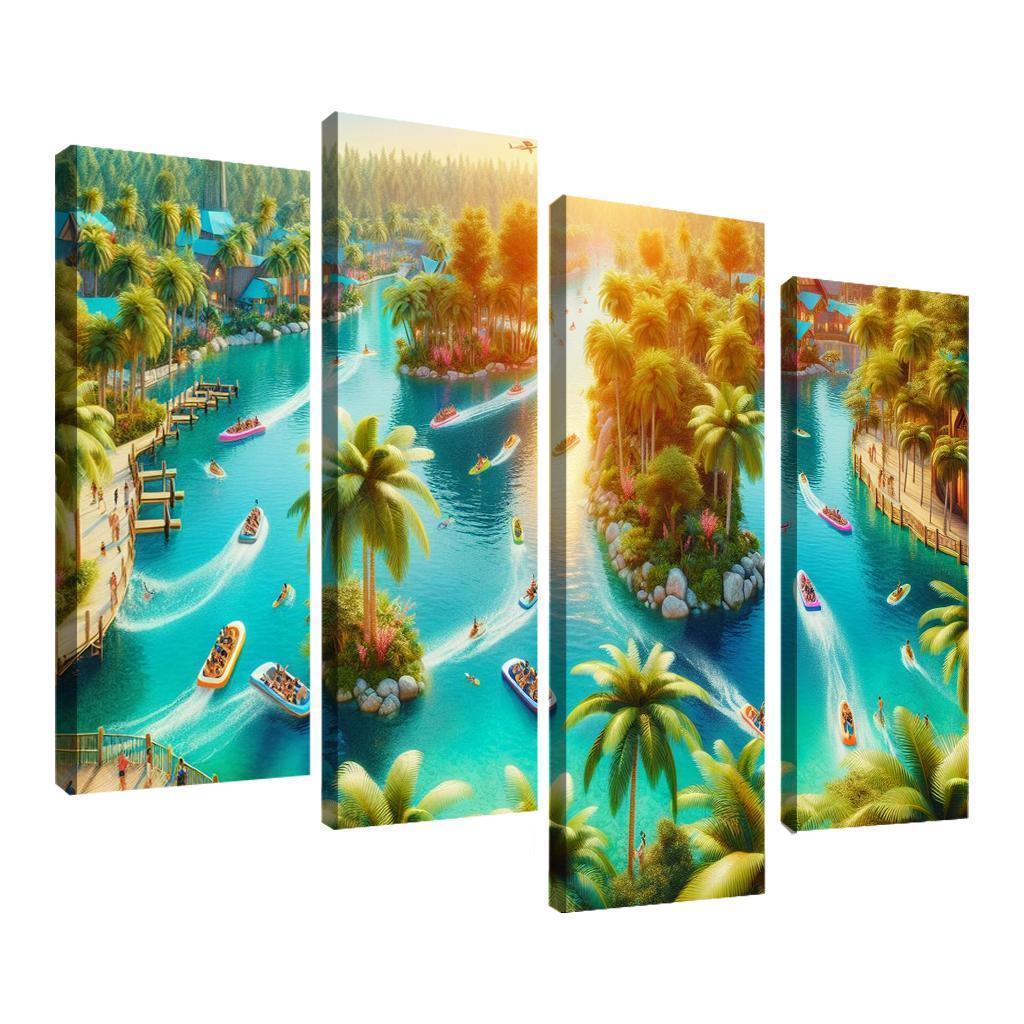 Adventure Lagoon Watersports Paradise Canvas Paintings Frame