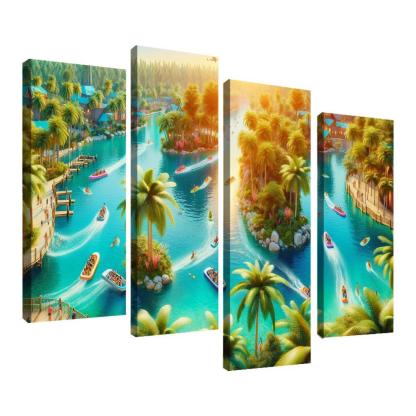 Adventure Lagoon Watersports Paradise Canvas Paintings Frame