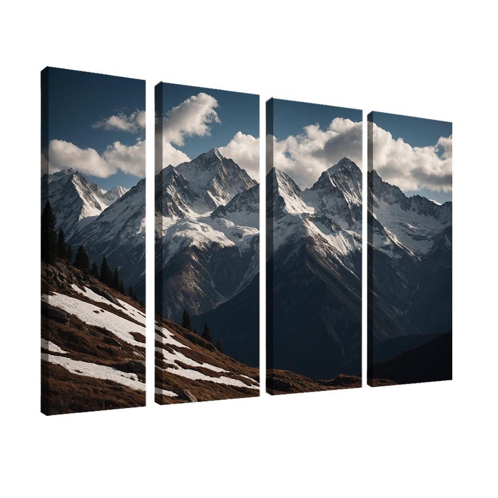The Majestic Echo Of Rocky Mountains Oil Paintings Frame