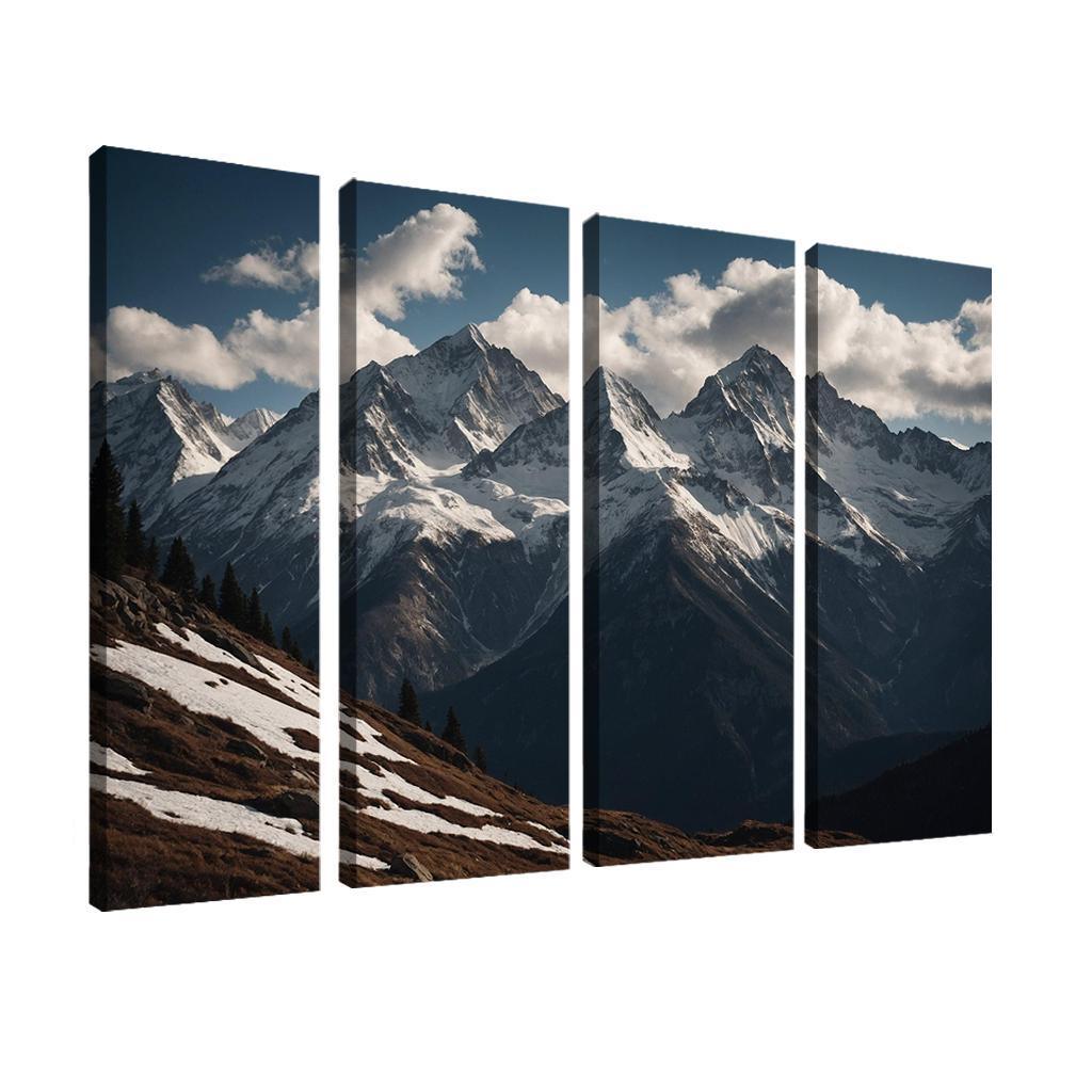 The Majestic Echo Of Rocky Mountains Oil Paintings Frame