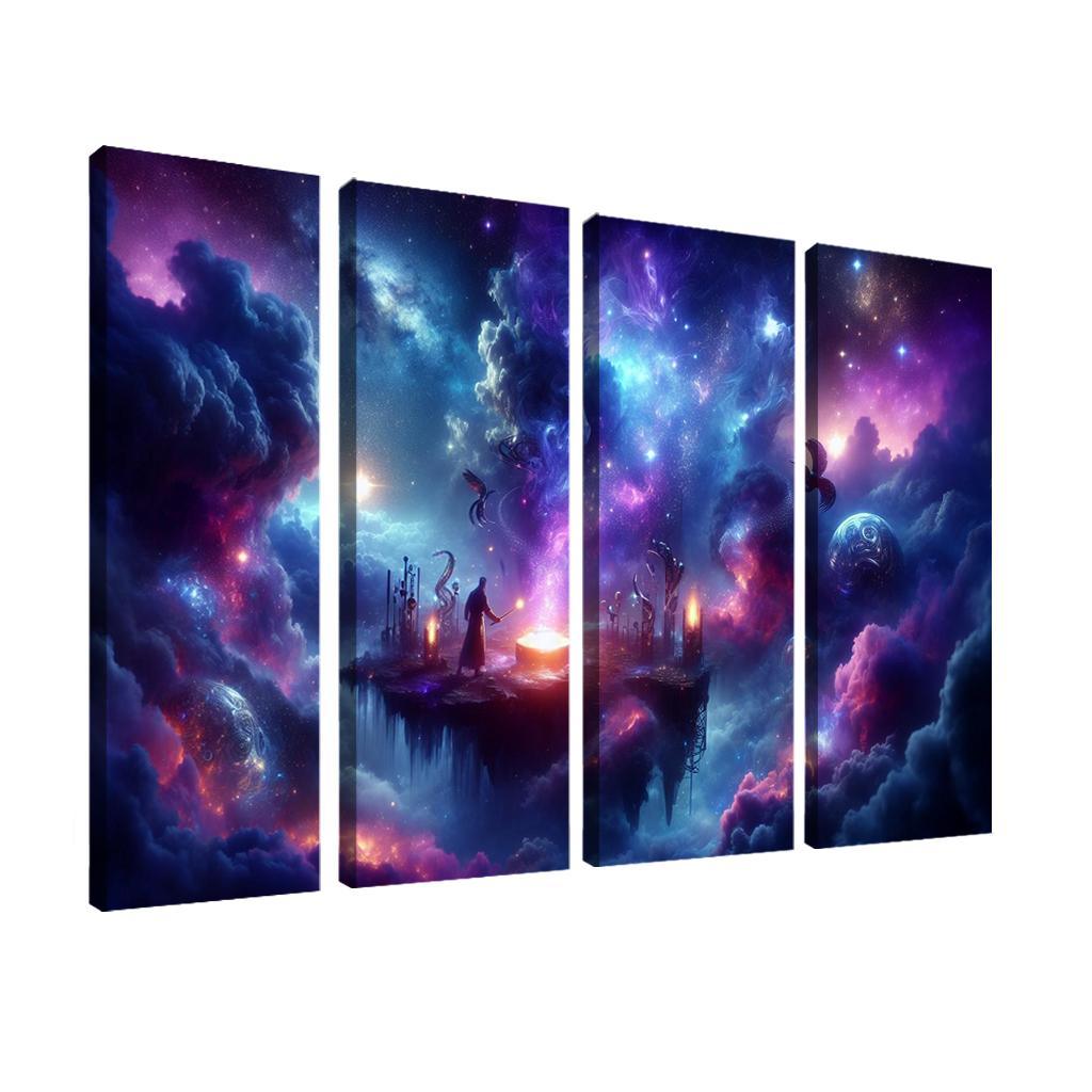 The Arcane Starforge 4 Piece HD Modern Canvas Panels-Original Frame