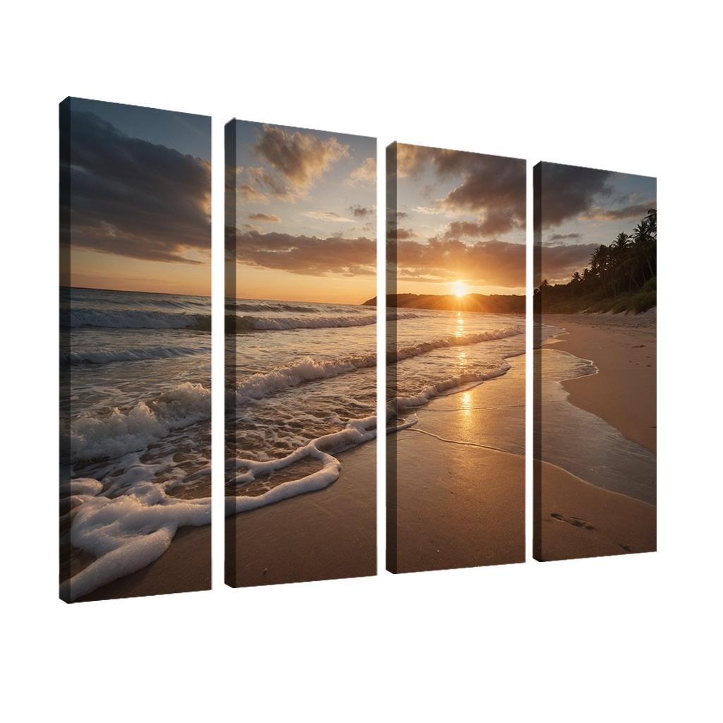 The Golden Shores Of Sunset Beach Art Trends