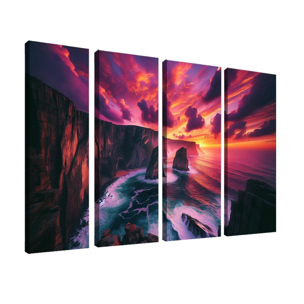 Sunset Cliffs Dramatic Coastal Views Oil Paintings Frame