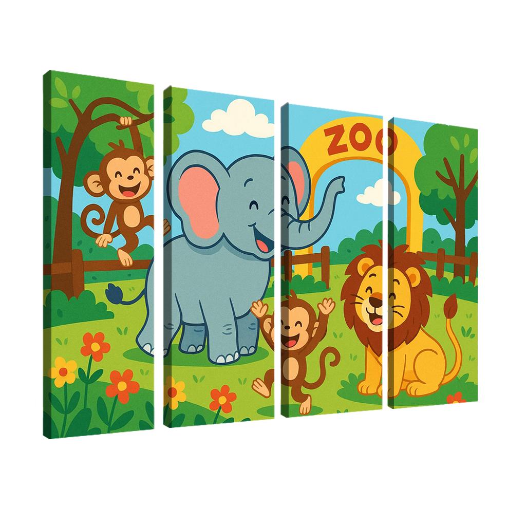 Zoo Friends - Animal Companions Framed Paintings