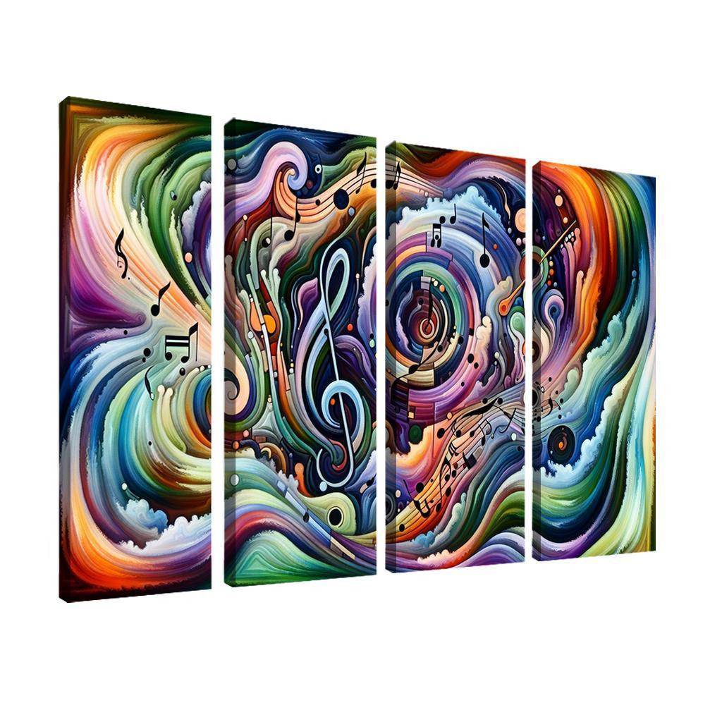 Magnetic Melody Ensemble 4 Piece HD Modern Canvas Panels-Original Frame