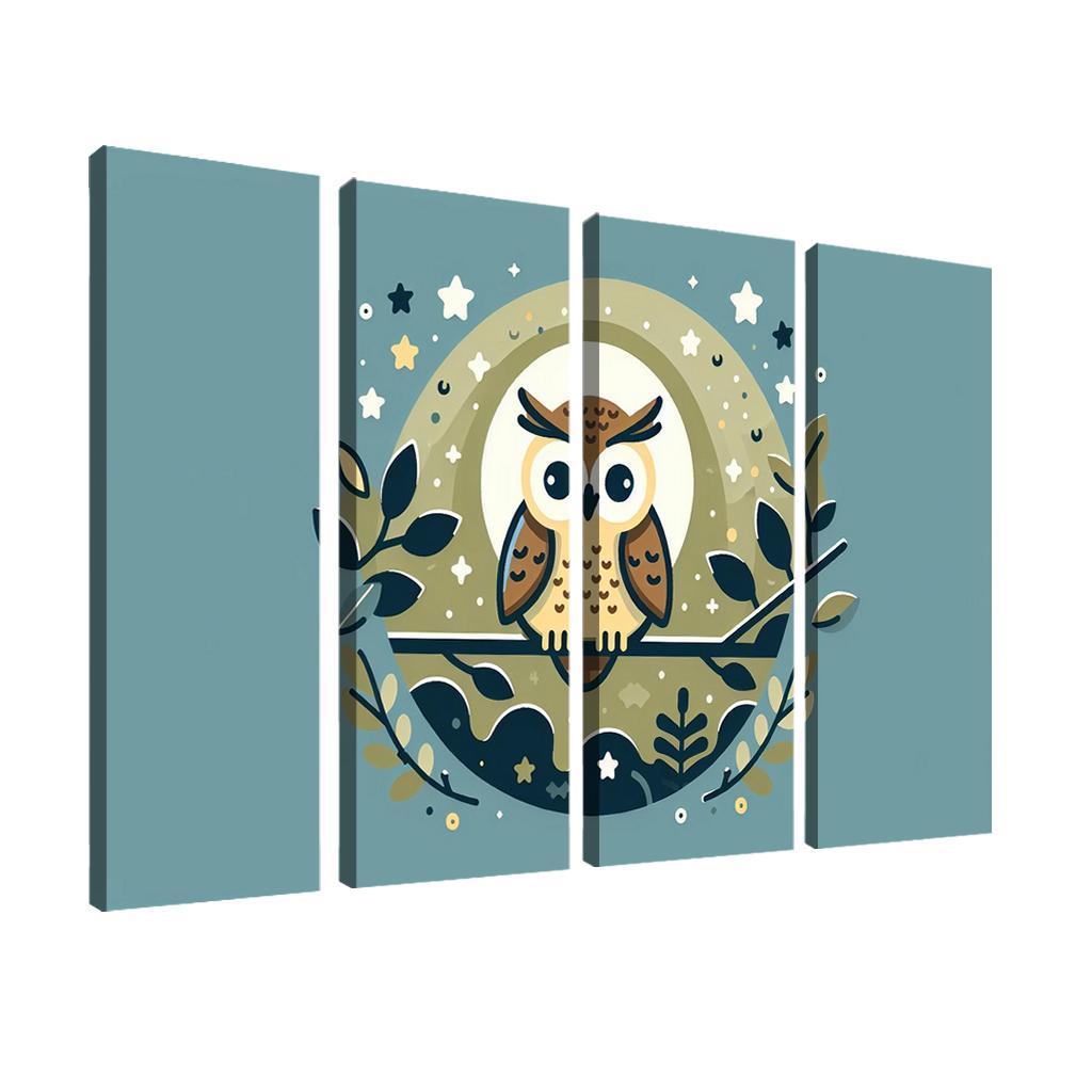 Charming Owl - Nighttime Wisdom Framed Paintings