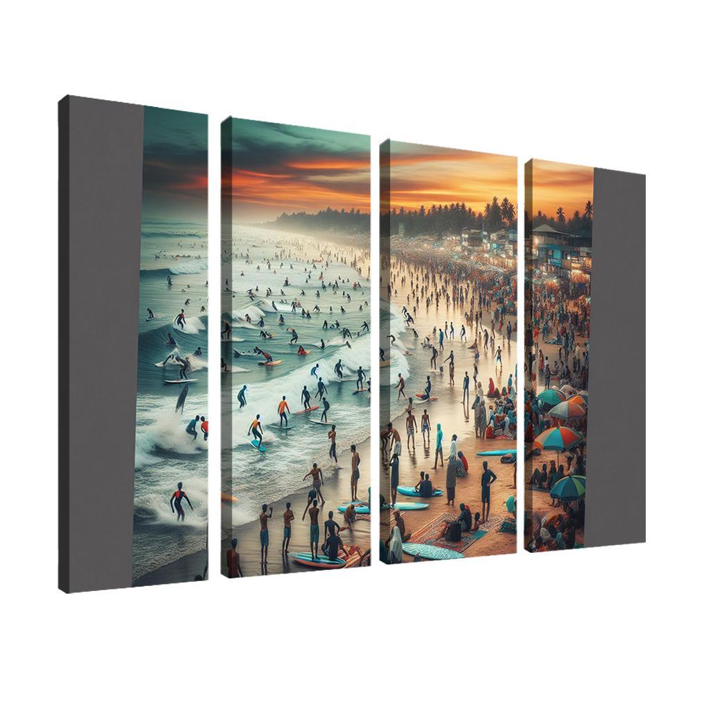 Adventure Beach Thrills And Waves Oil Paintings Frame