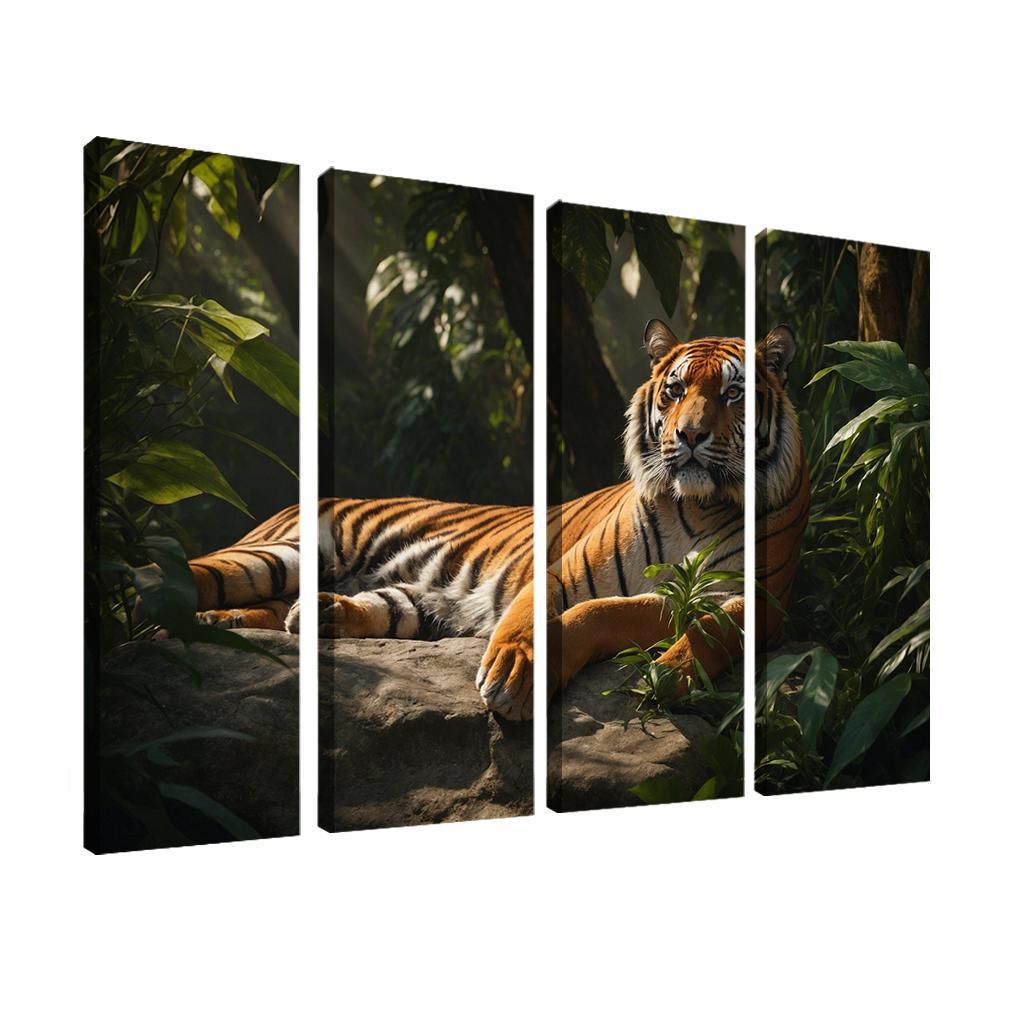 The Regal Bengal Tiger In The Jungle Canvas Paintings Frame