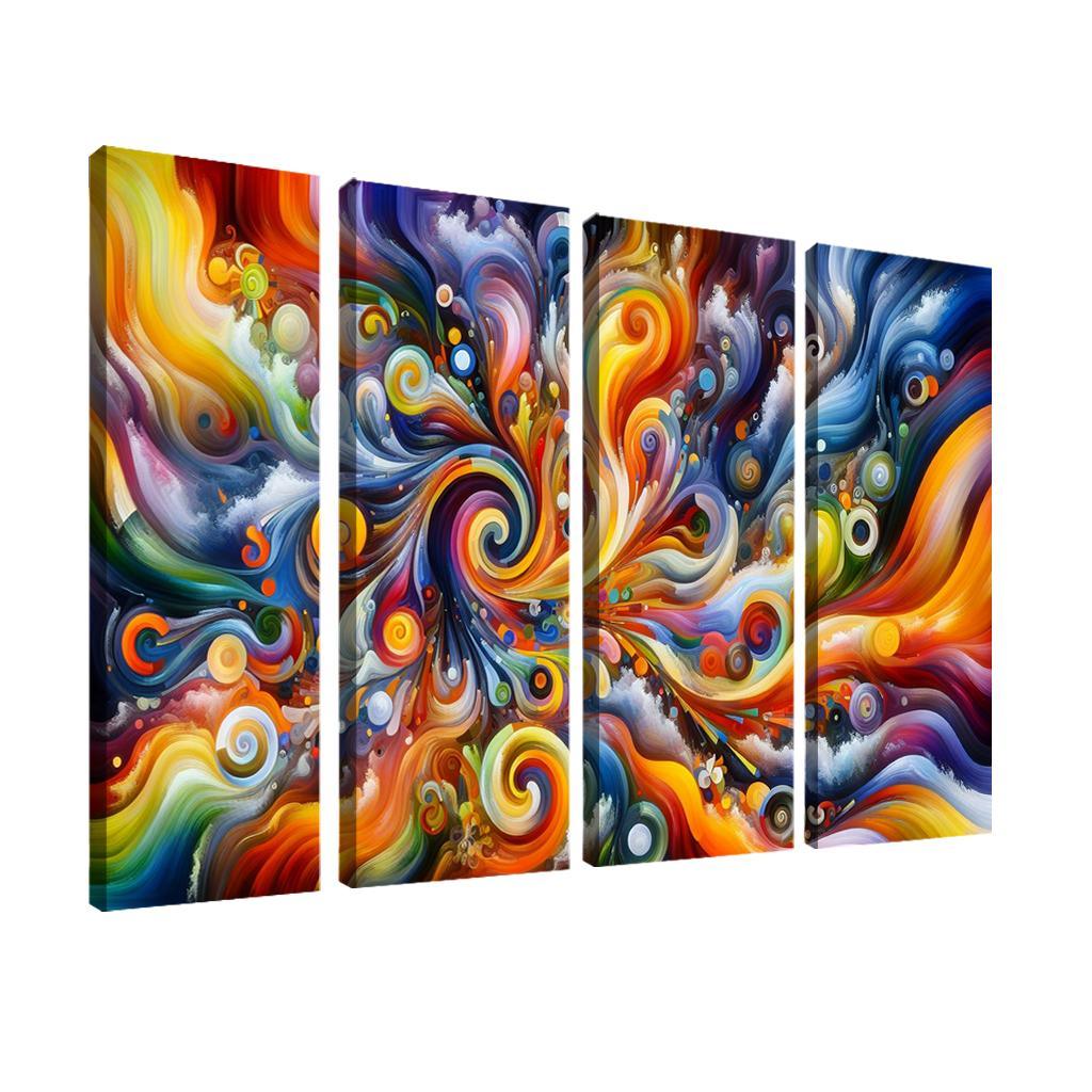Essence of Untamed Imagination 4 Piece HD Modern Canvas Panels-Original Frame