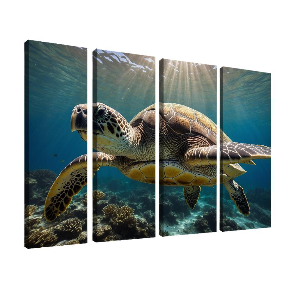 The Stunning Green Sea Turtle Multi-panel Paintings