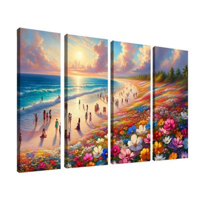 Wildflower Beach Natural Flora Haven Oil Paintings Frame