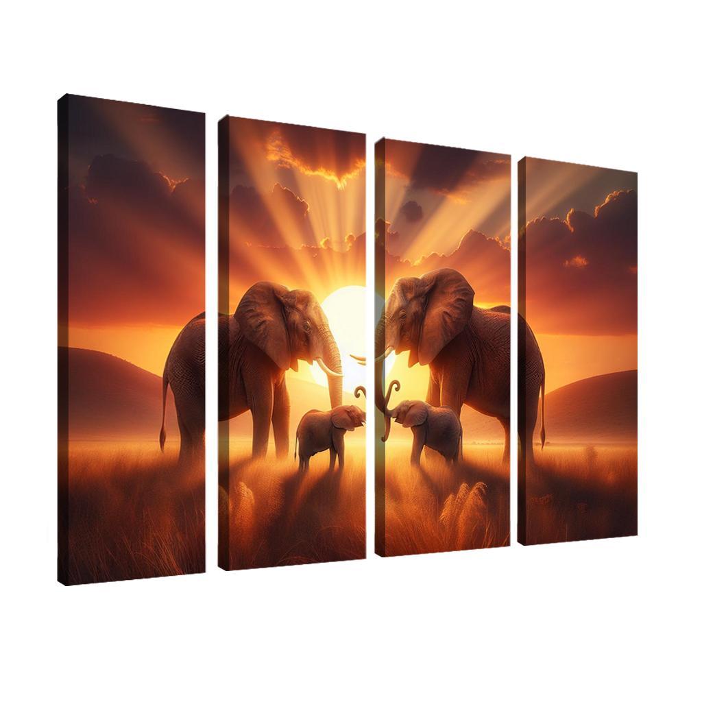 The Secrets of Elephant Communication 4 Piece HD Modern Canvas Panels-Original Frame