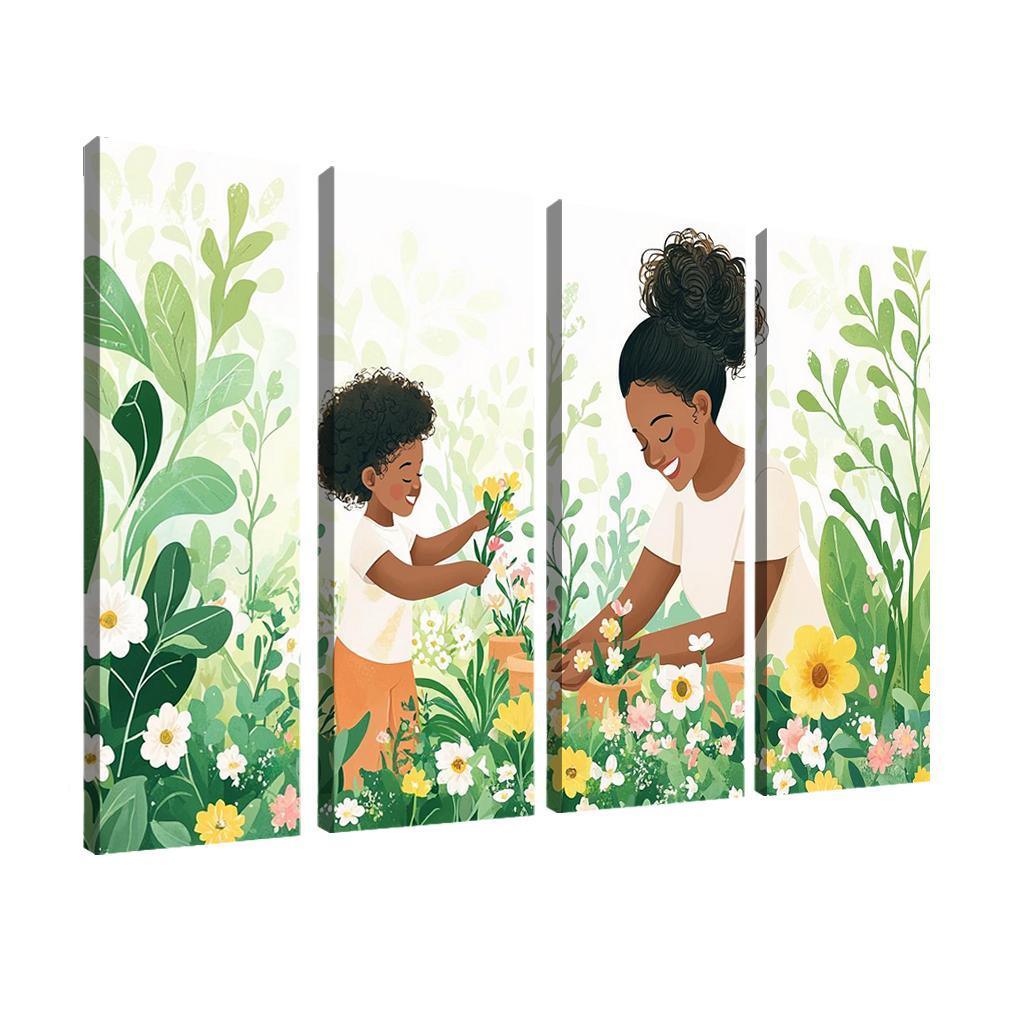 The Blossoming Path A Mothers Nurturing Journey Canvas Paintings Frame