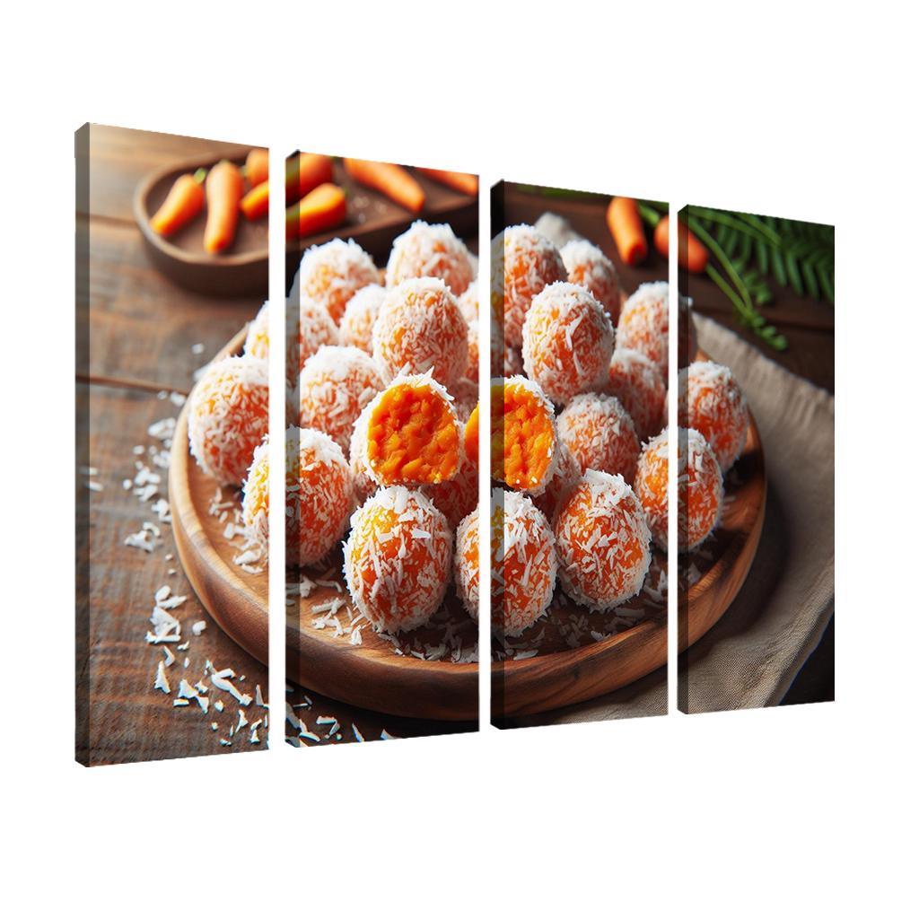 Carrot Cake Energy Bites 4 Piece HD Modern Canvas Panels-Original Frame