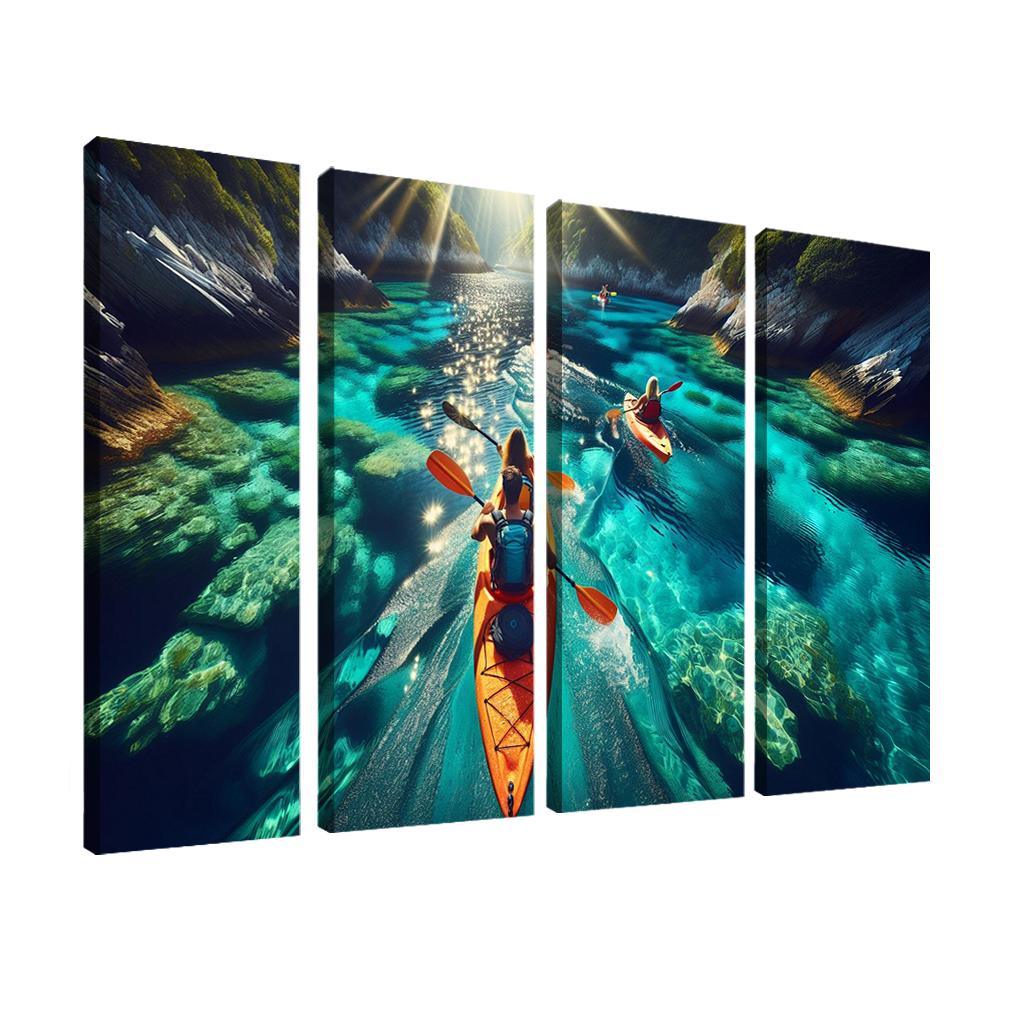 Glistening Waters Kayaking Paradise Abstract Paintings Frame