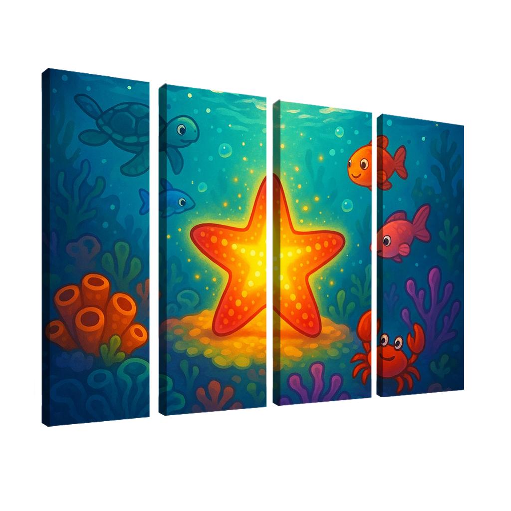Sparkling Starfish Journey Premium Artwork Frames