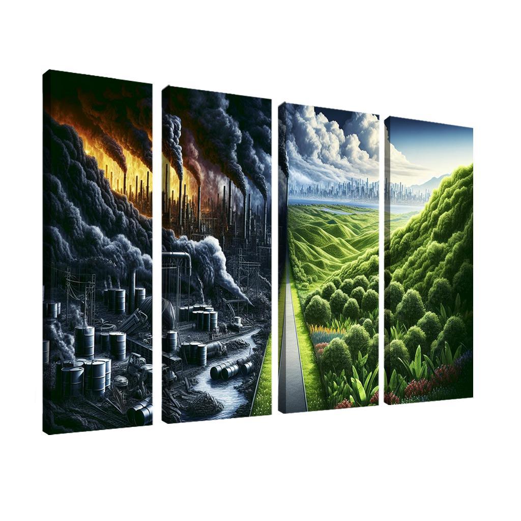 Fossil Fuels The Cost Of Convenience Multi-panel Paintings
